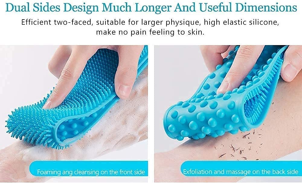 Premium Villa Silicone Body Scrubber - Exfoliating Bath & Shower Cleaning Belt for Men & Women - Gentle Skin Exfoliation for Smooth & Healthy Skin - Perfect for Spa, Home Bath & Gym Shower Routine