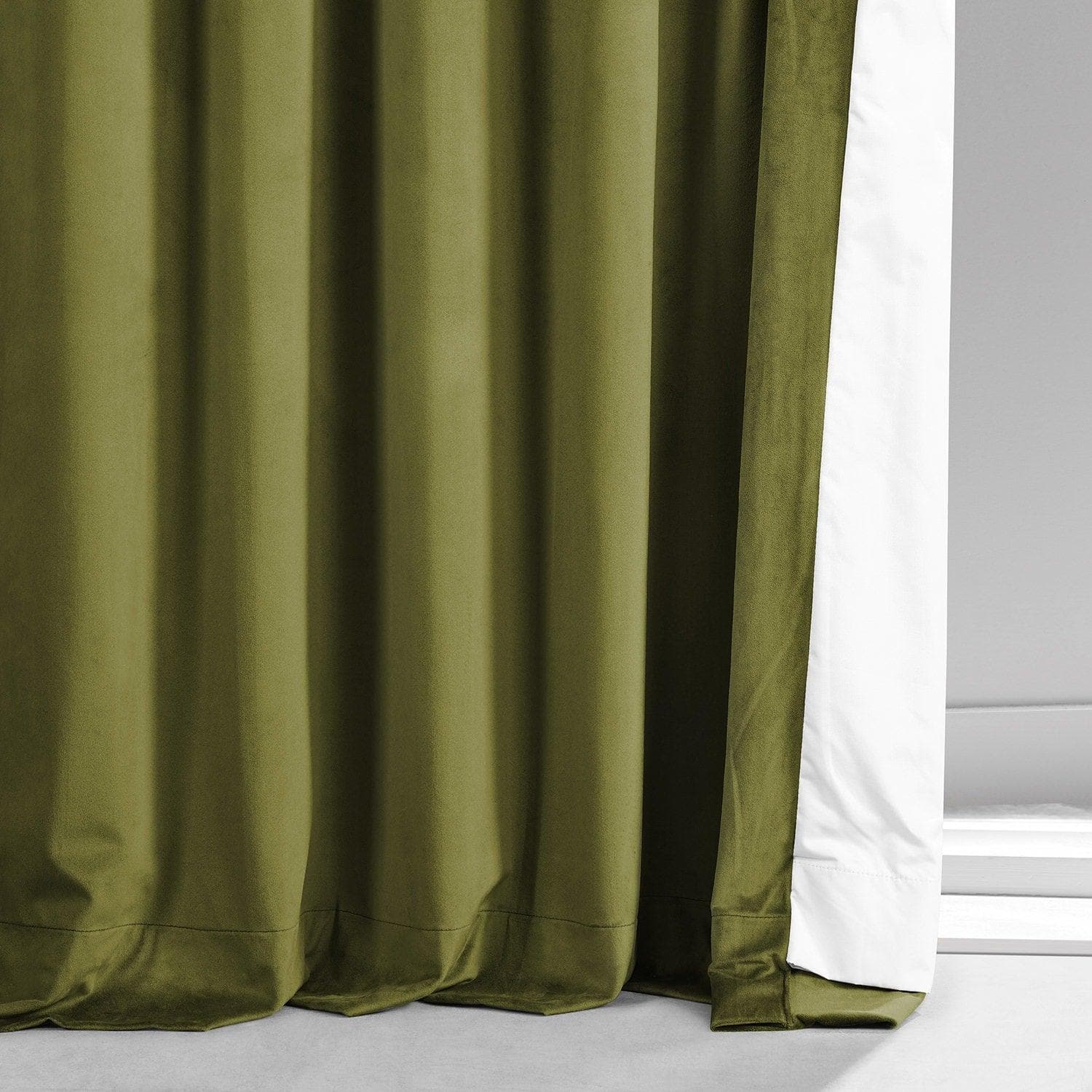Jalapeno Green Signature Plush Velvet Blackout Curtains for Bedroom & Hotel - Thermal Insulated Noise Reducing Window Drapes for Home Decor