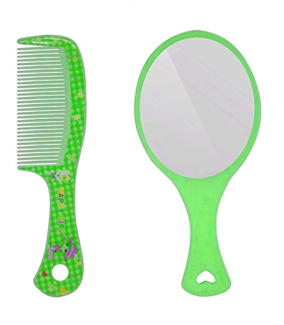 Feelhigh Hand Mirror with Comb Set - Portable Travel Vanity Mirror for Women & Girls, Perfect Gift for Birthday, Christmas (Green Blue) - Ideal for Home, Travel & Makeup Touch-ups