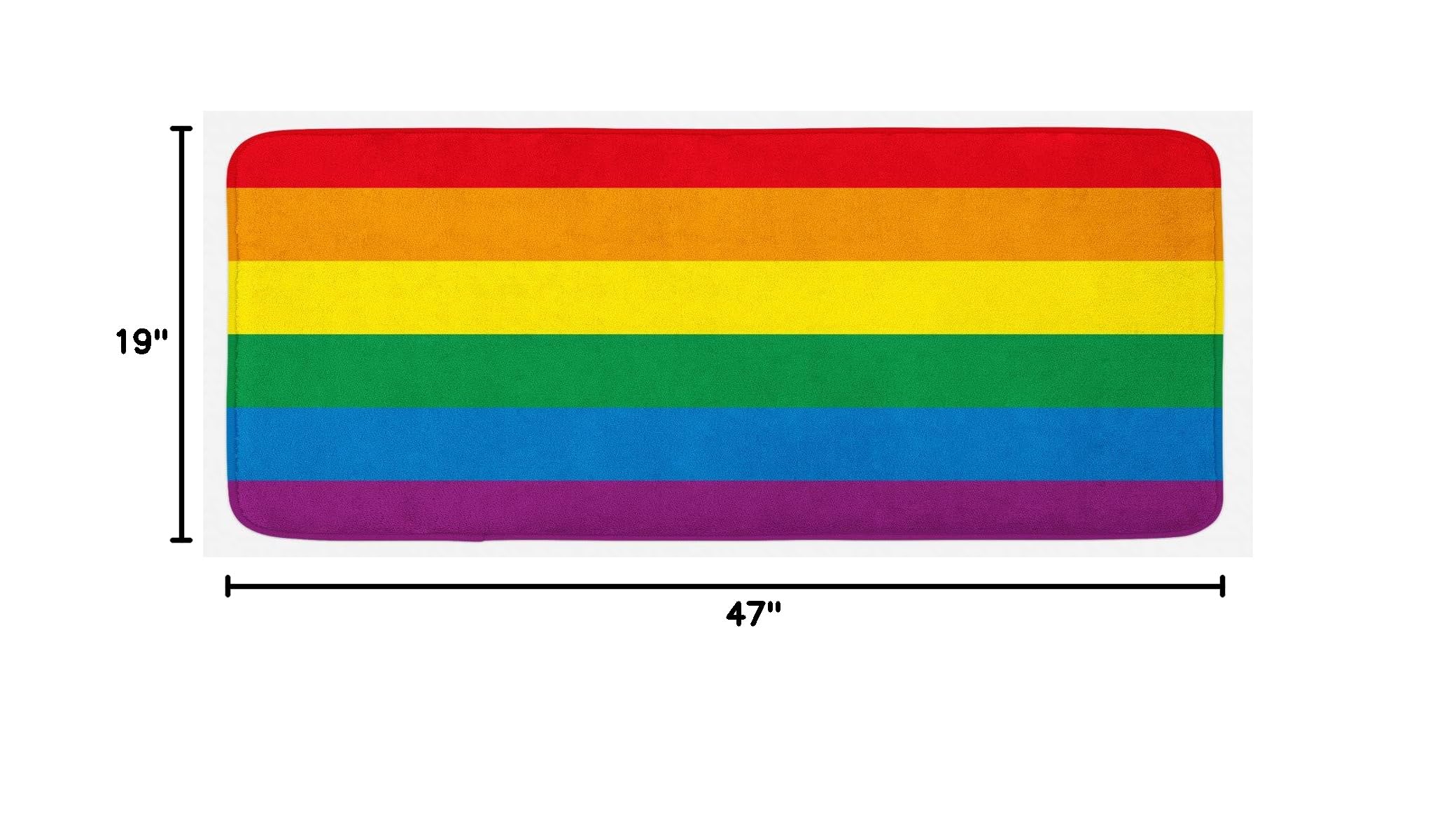 Ambesonne Pride Kitchen Mat - Rainbow LGBTQ+ Non-Slip Plush Rug for Kitchen Floor - 47