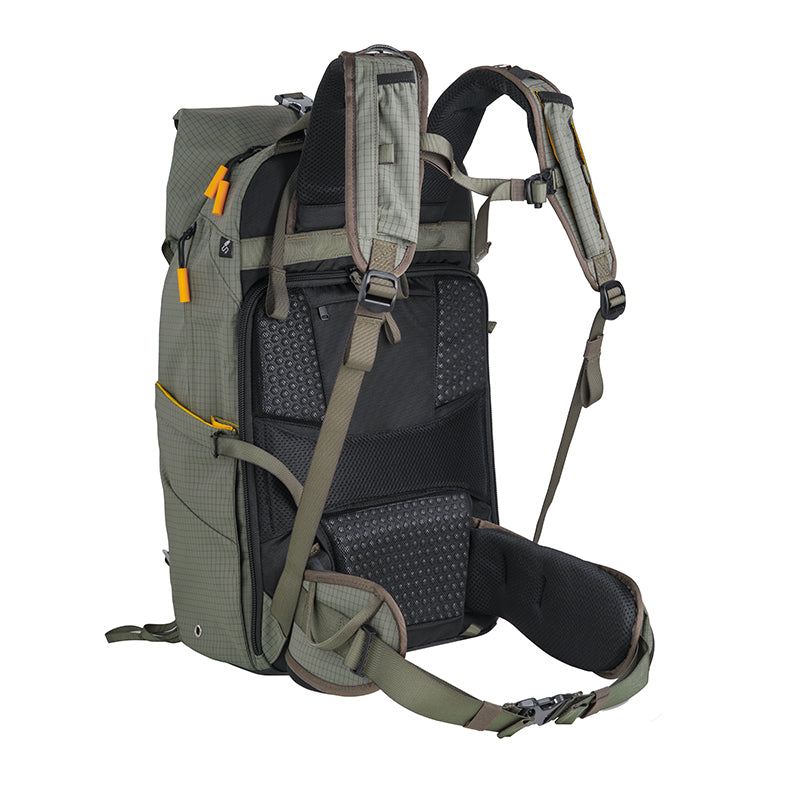 VEO Active 53 Khaki Green Camera Backpack with USB Charger Port - Waterproof DSLR Bag for Travel & Outdoor Photography (Hiking, Camping, Safari)