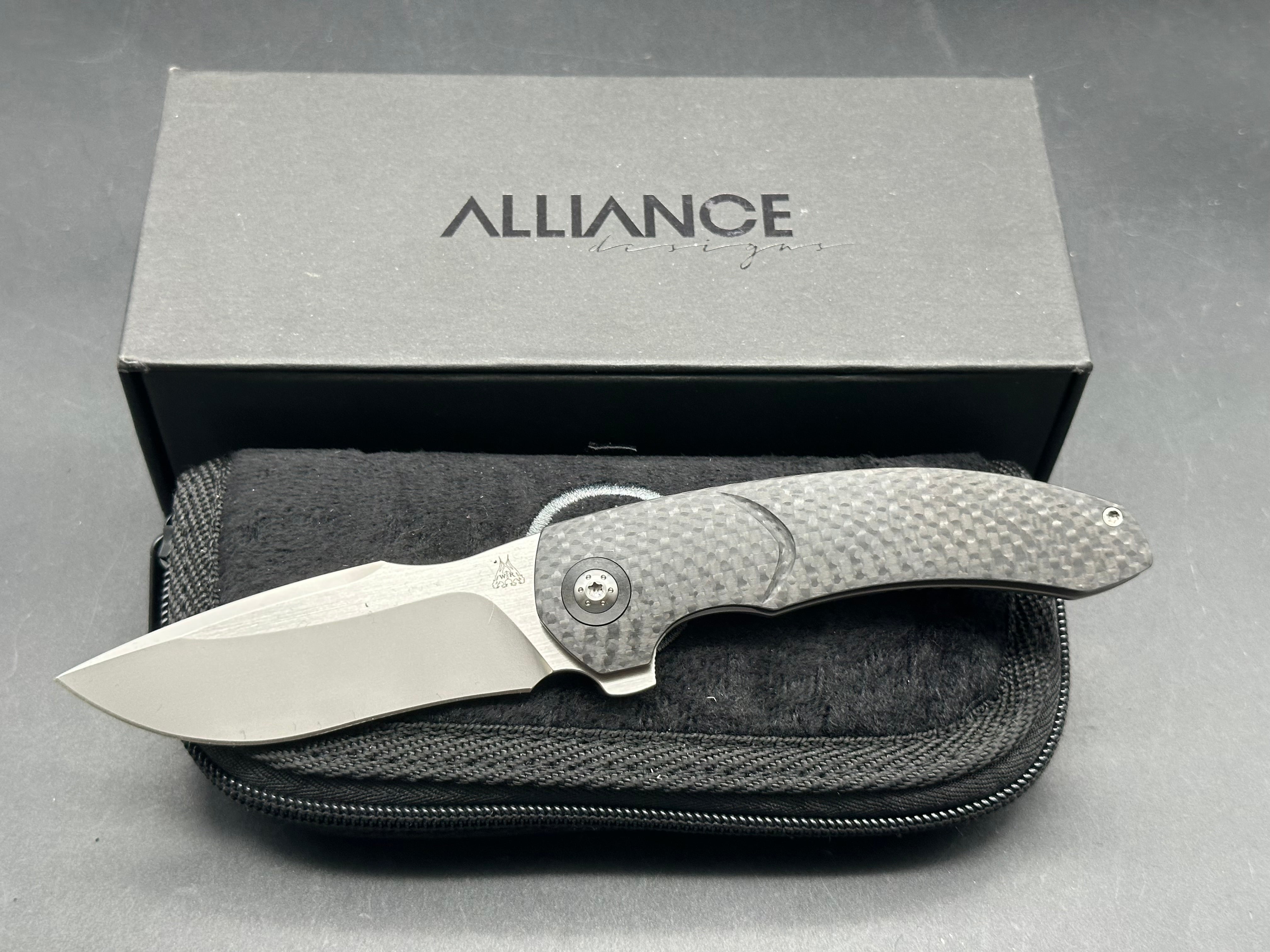 Premium Walter Randolph Deimos Folding Knife - M390 Super Steel Blade, Carbon Fiber & Zircuti Handle - EDC, Outdoor, Survival & Tactical Use