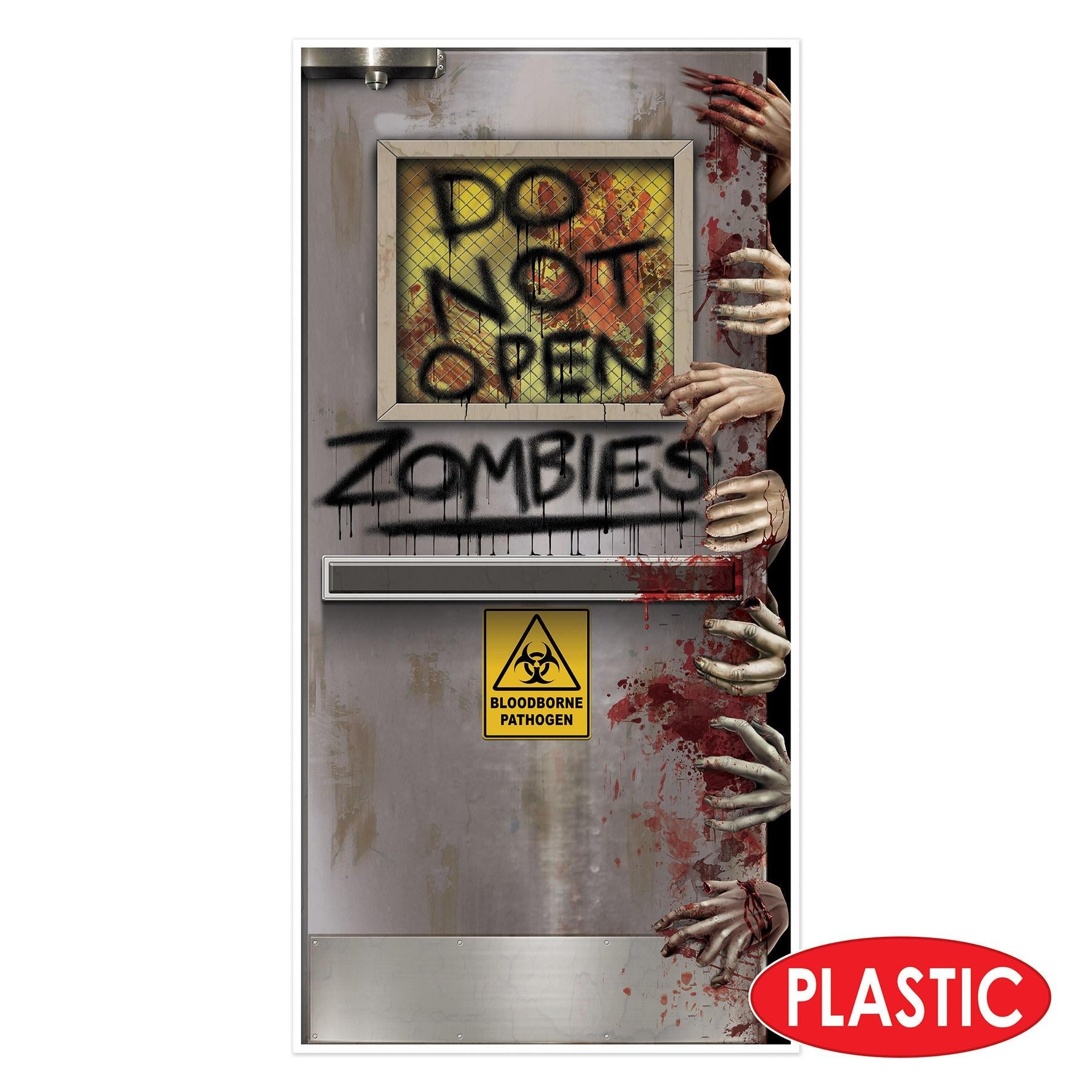 12 Pack Halloween Zombie Lab Door Covers - Spooky Decor for Parties, Haunted Houses & Trick or Treat - Durable & Easy to Hang