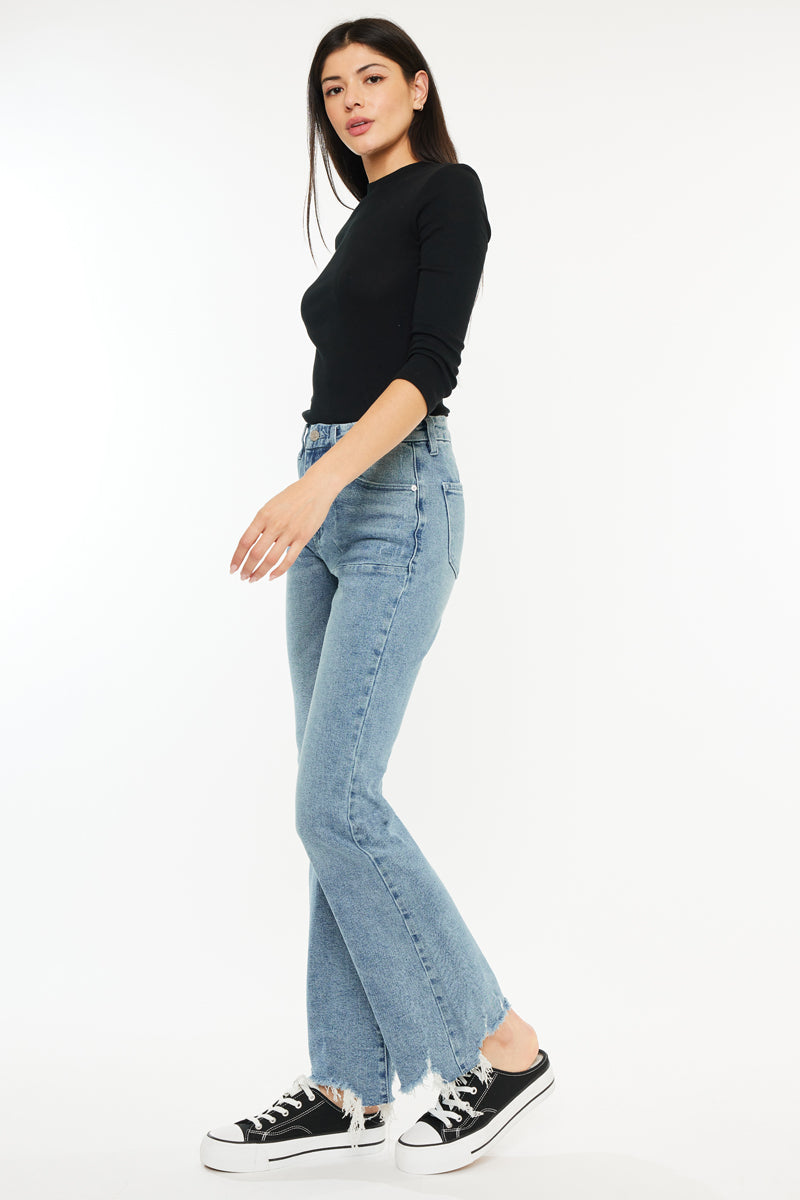 Hawthorne High Rise Flare Jeans for Women - Petite Fit, Comfortable Stretch Denim Pants for Casual Wear & Everyday Outfits