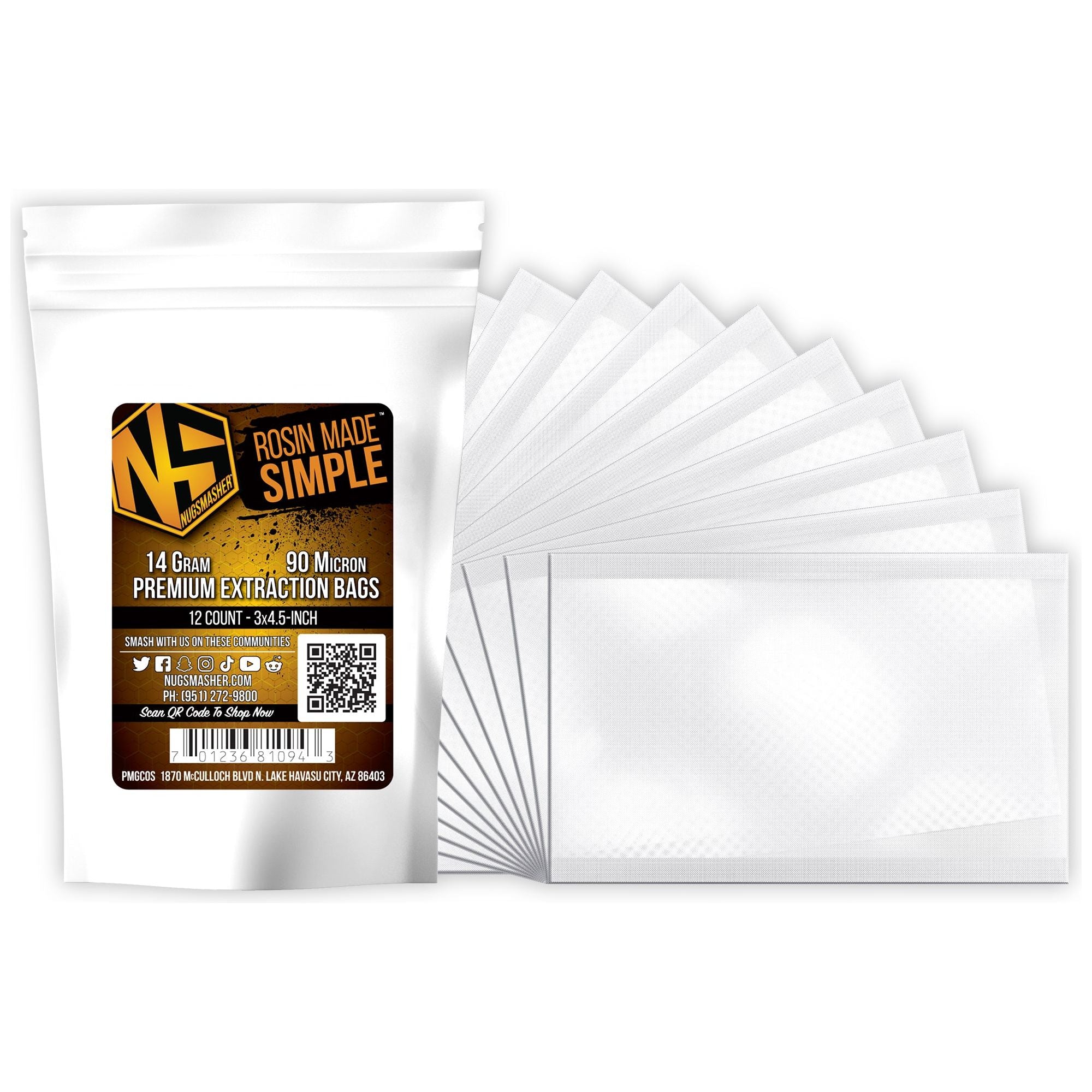 Nugsmasher 7g & 14g Rosin Press Bags - Premium Extraction Filter Bags for DIY Rosin Pressing - Perfect for Home Cannabis Extraction & Concentrate Making