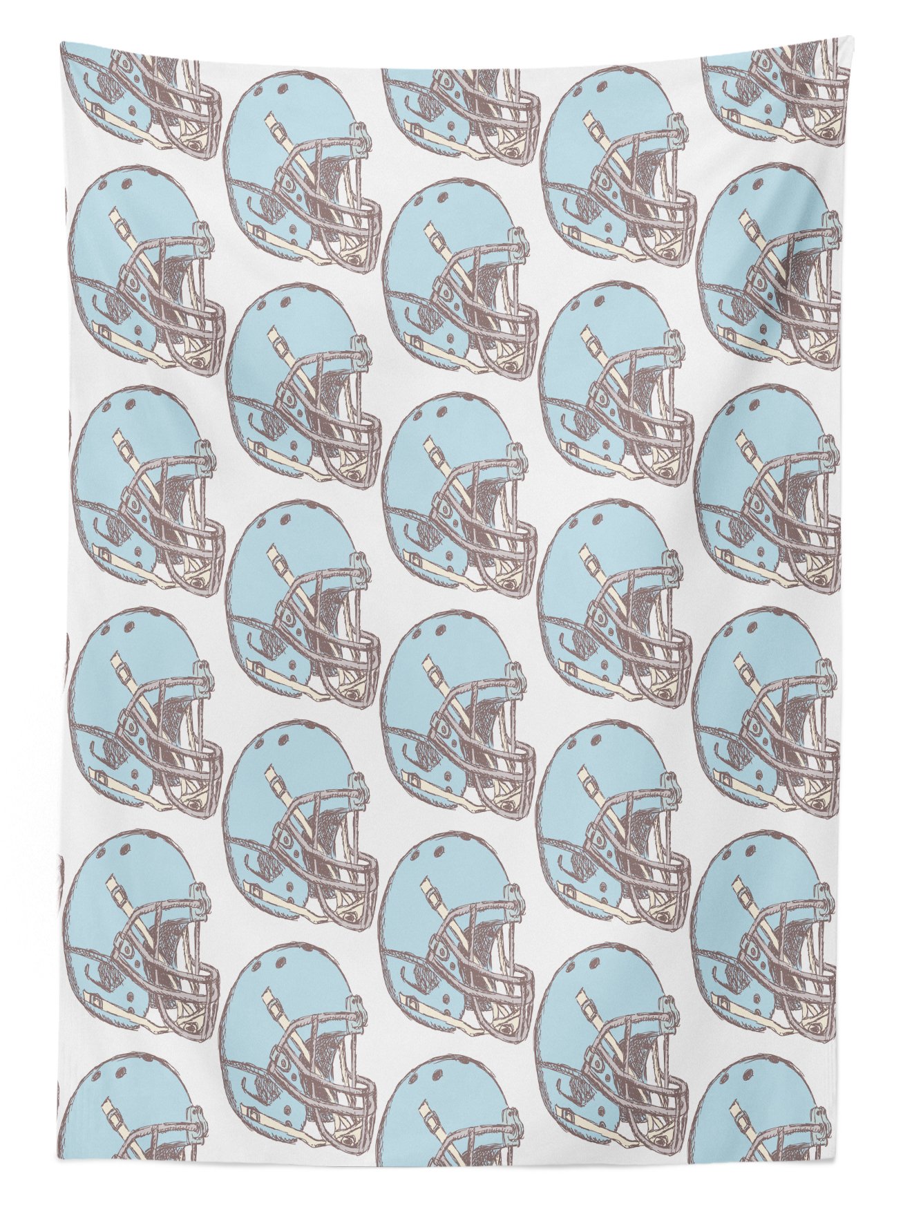 Ambesonne Vintage American Football Tablecloth - Sketch Style Safety Protection Design, Washable Outdoor Picnic Table Cover, 58x120 Inches, Aqua Grey Cream - Perfect for Tailgating, Game Day Parties & Backyard BBQs