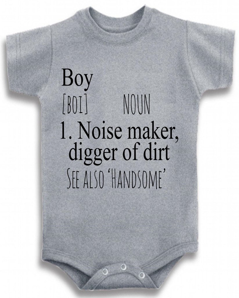Soft Gray Crew Neck Baby Tee for Boys - Comfortable Cotton Toddler T-Shirt with Fun Noise Maker Design | Perfect for Playtime, Daycare & Family Outings
