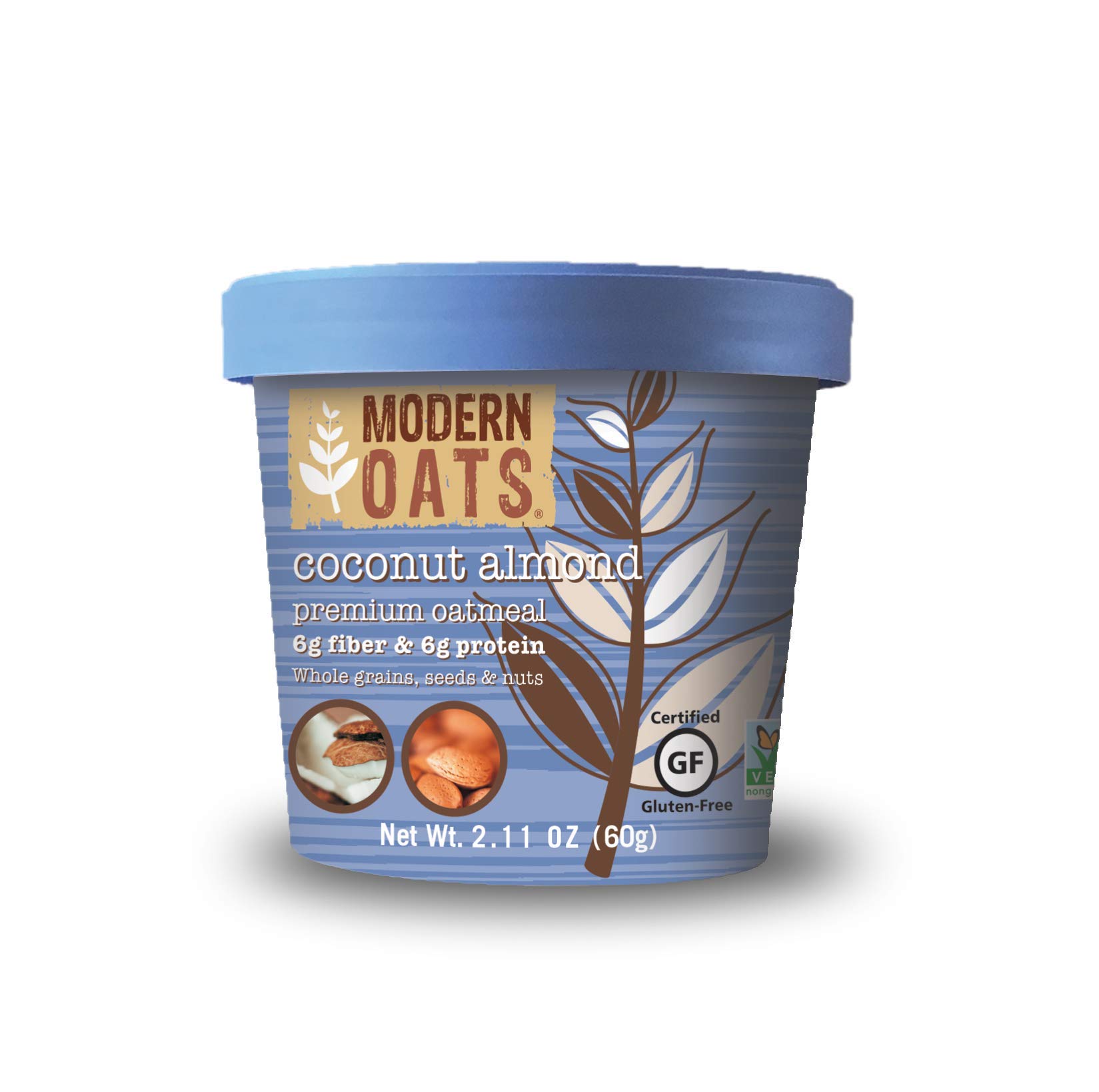 Organic Coconut Almond Oatmeal - Premium Rolled Oats Breakfast Cereal, Gluten-Free, Non-GMO (12 Pack) - Perfect for Healthy Breakfast, Office Snacks & Weight Loss Diet