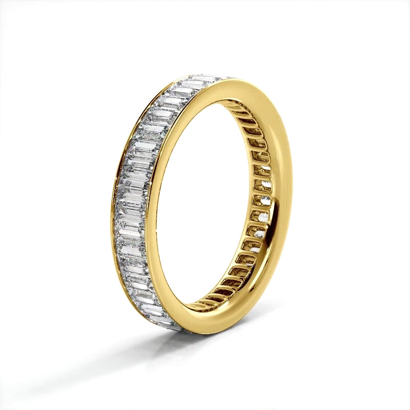 2.40 Carat Baguette Diamond Eternity Wedding Band for Women - 14K White Gold Stackable Ring for Bridal, Anniversary & Special Occasions
