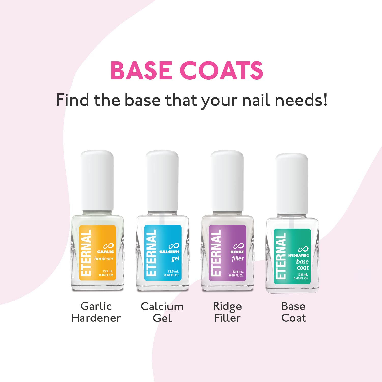 Eternal Calcium Gel Nail Builder - 13.5mL Base Coat Nail Polish | Clear Nail Strengthener for Thin & Weak Nails | Fast Dry Nail Hardener & Growth Treatment | Perfect for DIY Manicures, Salon Use & Nail Care Routine