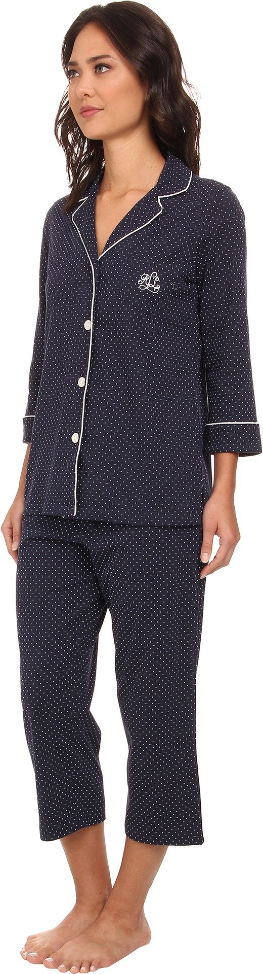 Lauren Ralph Lauren Essentials Bingham Knits Capri Pajama Set - Women's Comfortable Sleepwear for Lounge & Relaxation at Home
