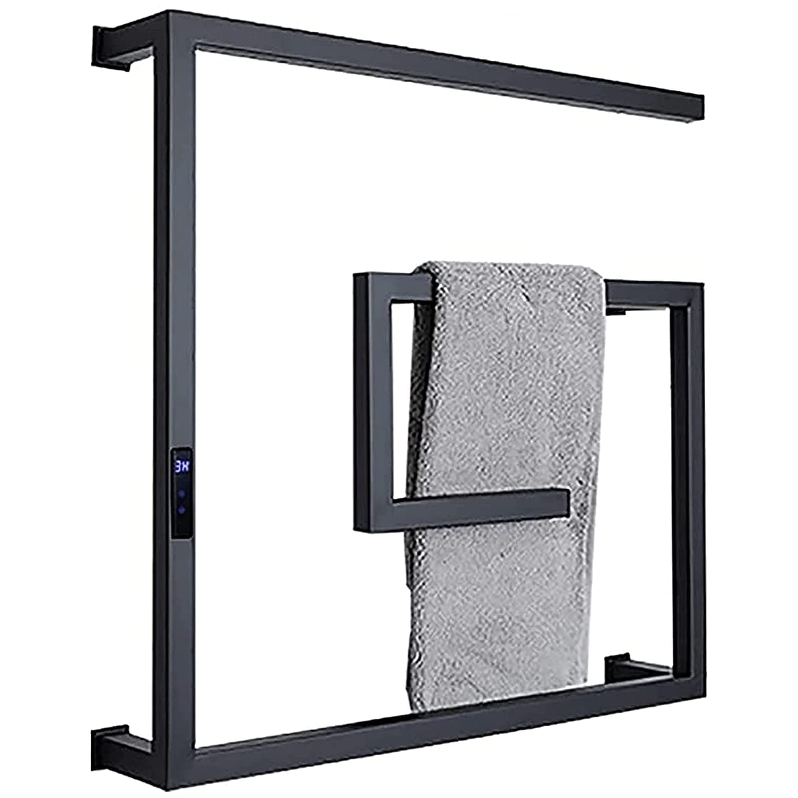 Smart Electric Heated Towel Rack - Wall Mounted Stainless Steel Towel Warmer with Timer & Temperature Control for Bathroom | Hardwired Installation | Perfect for Spa, Luxury Hotels & Cozy Home Bathrooms