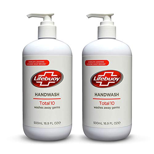 Lifebuoy Total 10 Antibacterial Hand Wash - 16.9 fl oz (Pack of 2) - Kills 99.9% Germs - Moisturizing & Gentle for Daily Use - Perfect for Home, Office & School Hygiene