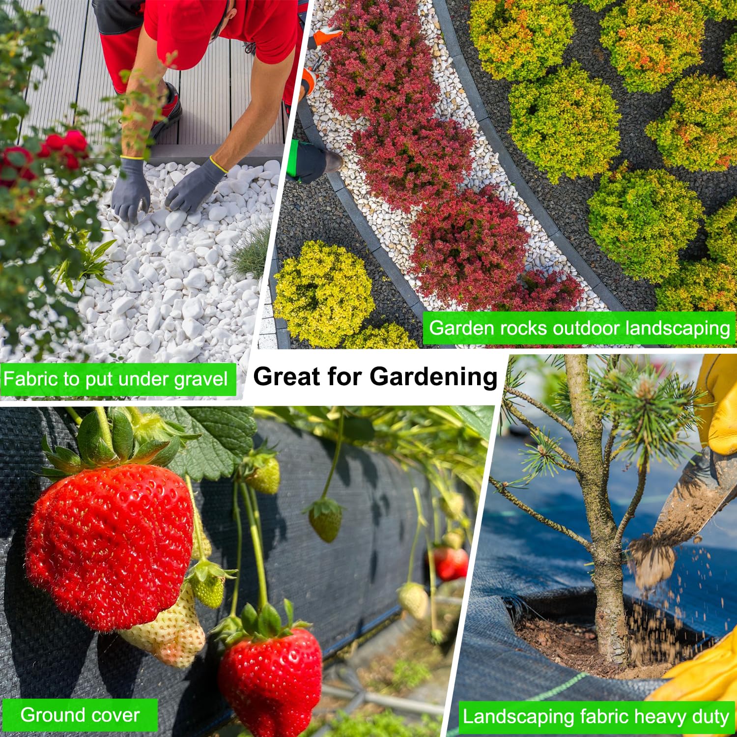 WAENLIR 5oz Heavy Duty Weed Barrier Landscape Fabric - Premium Weed Control Mat for Gardens & Lawns (3ft x 250ft) | Durable Outdoor Ground Cover for Landscaping, Flower Beds & Vegetable Gardens