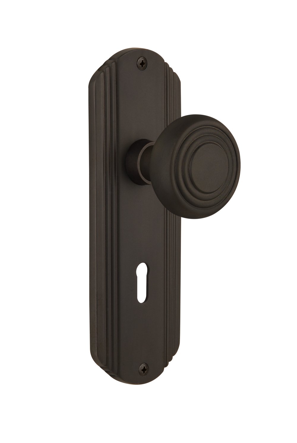 Vintage Style Deco Plate with Keyhole Knob - 2.375