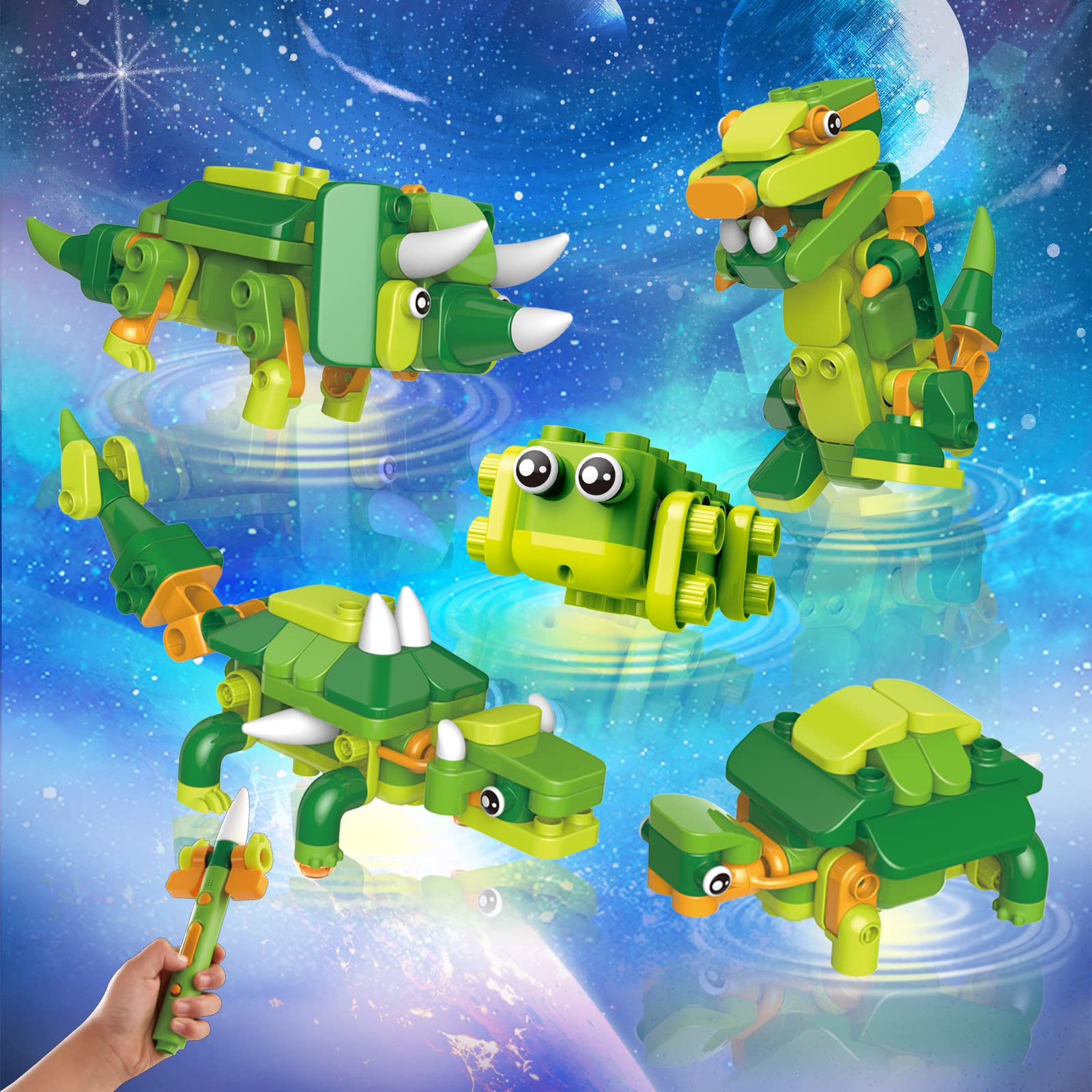 BOTZEES GO! STEM Dinosaur Robot Building Kit for Kids Ages 3+ - Remote Control Electric Dinosaur Toy with RC Magic Stick & App Control - Educational STEM Learning Toy for Boys & Girls - Perfect for Birthday Gifts, Classroom Activities & Interactive Playtime