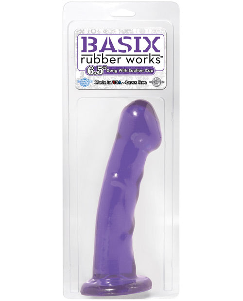 Basix Rubber Works 6.5 Inch Purple Dildo - Premium Silicone Adult Toy for Women & Couples - Perfect for Solo Play & Intimate Moments