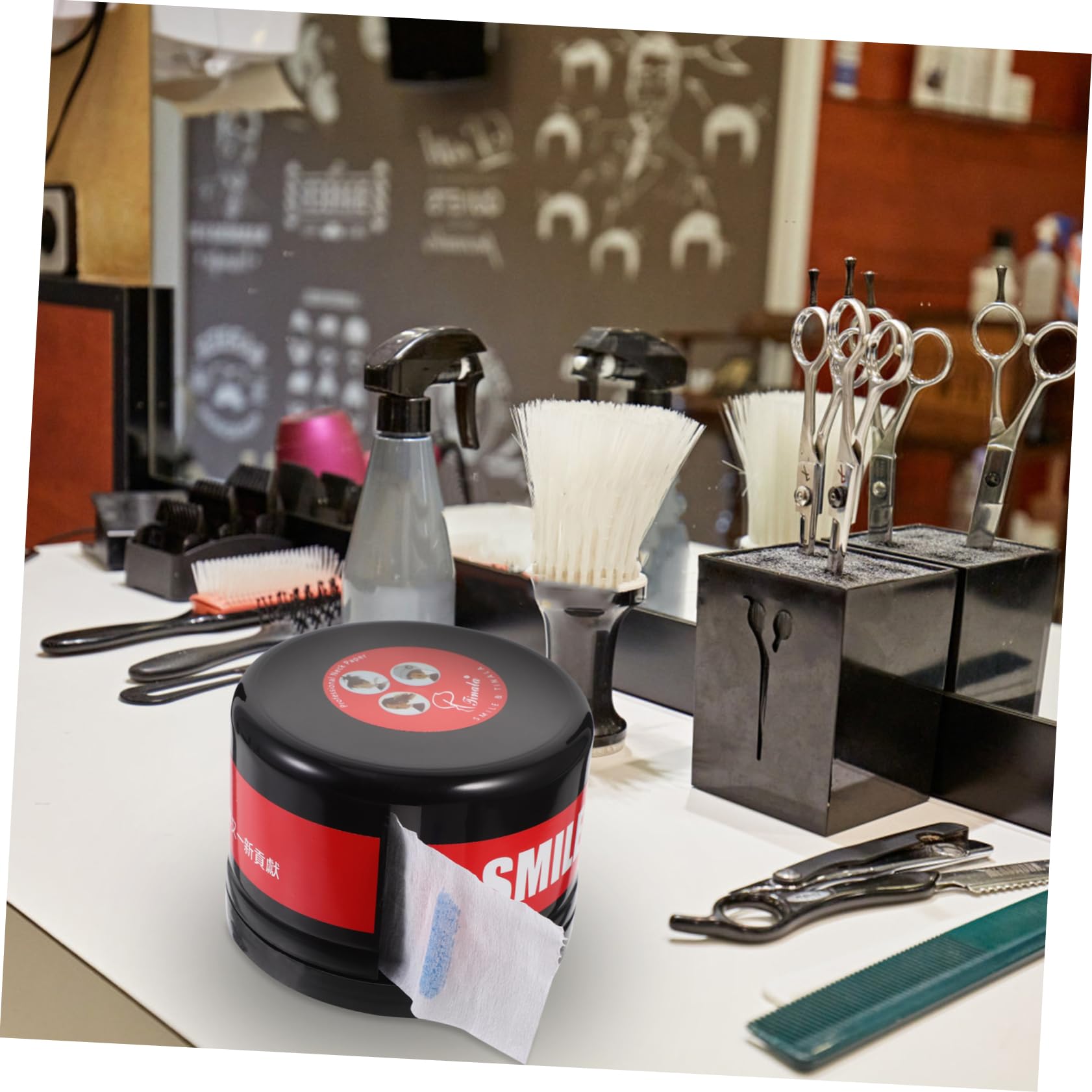 FRCOLOR Barber Neck Paper Roll Dispenser Box - Durable Salon Neck Strip Holder with Container for Hairdressing & Styling | Perfect for Hair Salons, Barbershops & Professional Styling Services