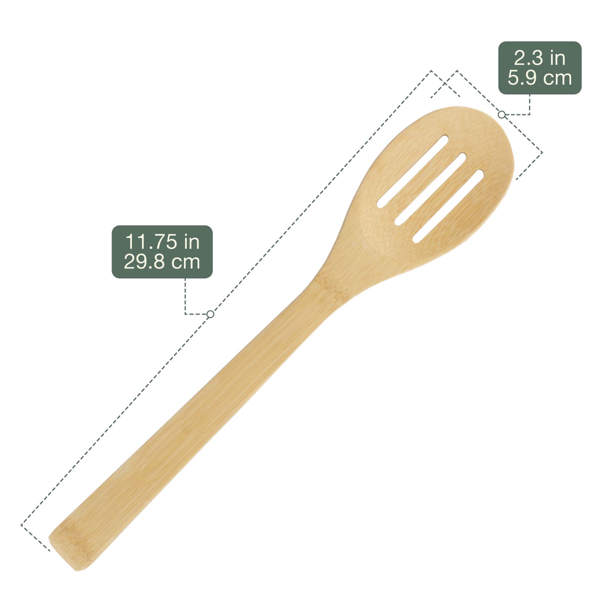 Bamboo Cooking Utensils Set - 5 Piece Natural Wooden Slotted Spoon & Kitchen Tools for Healthy Cooking | Perfect for Stirring, Serving, and Sauteing Vegetables, Pasta & Soups