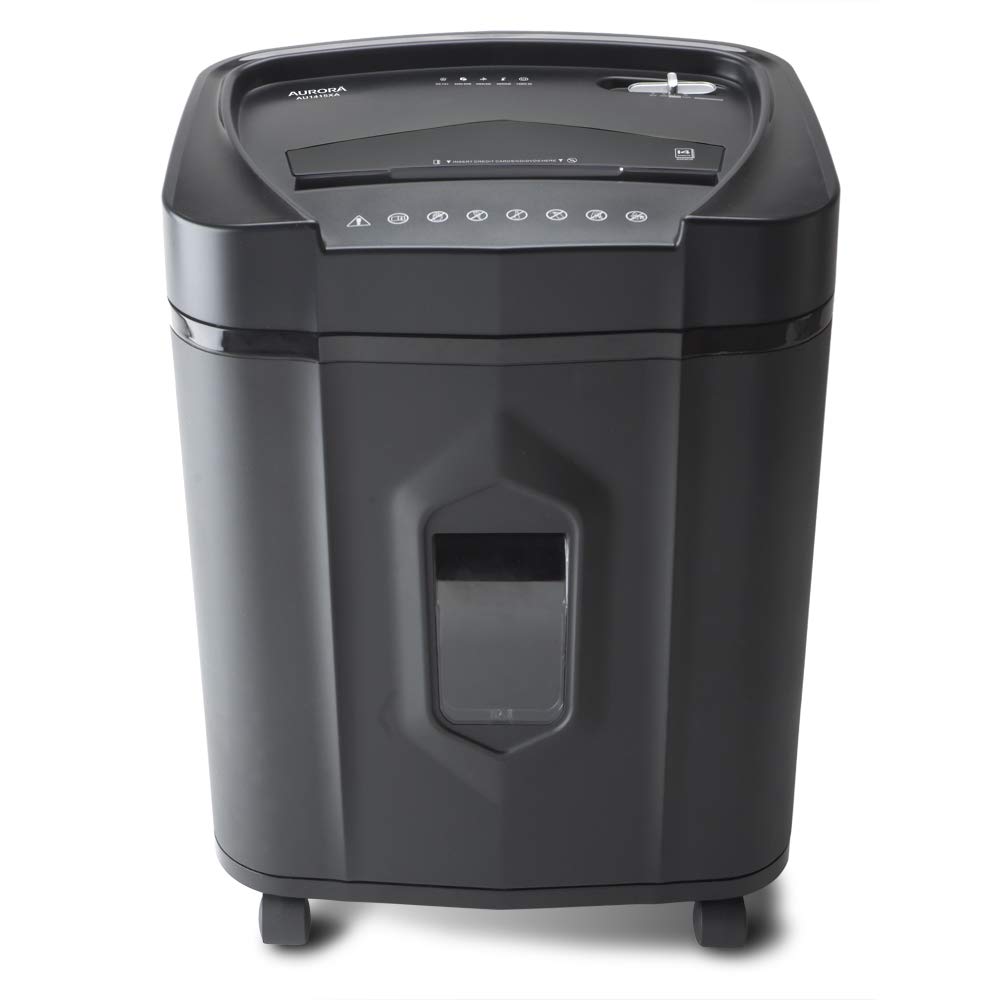 Aurora AU1415XA 14-Sheet Crosscut Paper Shredder for Home & Office - CD/Credit Card Shredder with 5-Gallon Bin & SL16 Synthetic Shredder Oil (16 oz) - Ideal for Document Security, Identity Protection & Office Organization