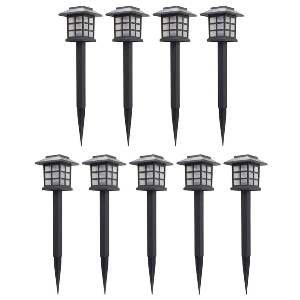 OSALADI 9-Pack Solar LED Stake Lights for Garden, Lawn, Patio, Yard - Waterproof Pathway & Driveway Lighting - Decorative Iron Outdoor Landscape Lights for Walkway, Backyard, Deck (Warm White) - Perfect for Evening Ambience and Holiday Decorations