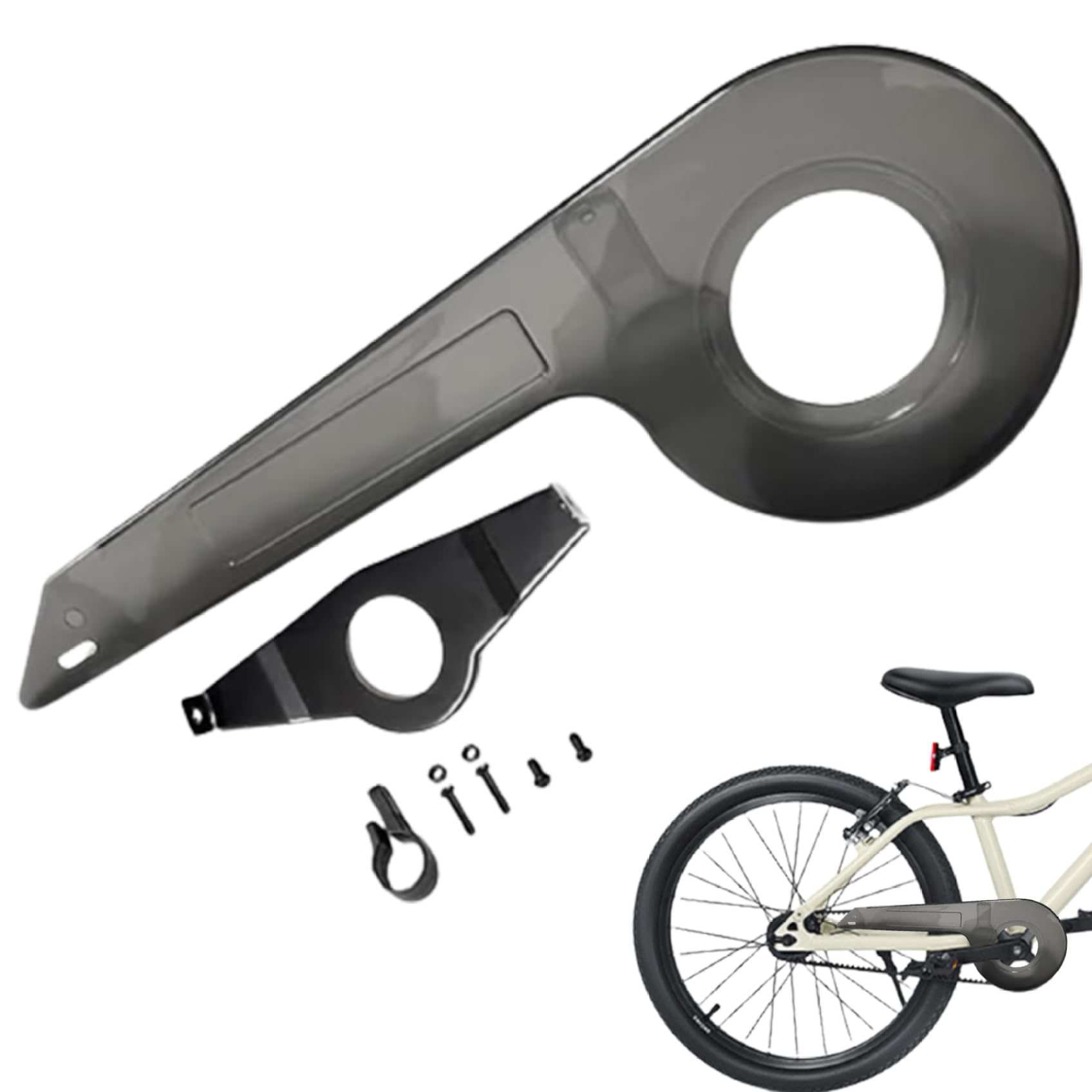 Universal Bike Chain Cover Guard for 32-36 Teeth - Durable Transparent Black Bicycle Chain Protector for Kids & Adults - Perfect for Mountain Bikes, Road Bikes & Commuter Cycling Accessories