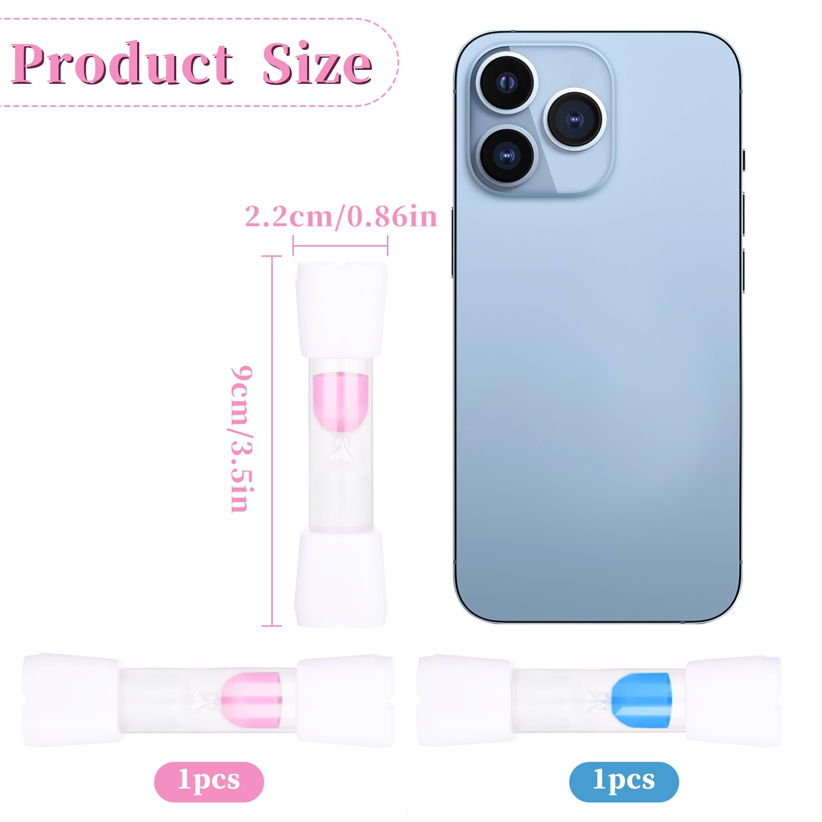 Simarro 2-Piece Sand Timer Set - 3 Minute Hourglass with Anti-Slip Base, Egg-Shaped Kitchen Timer for Cooking, Games, Classroom, Home & Office Decor (Blue + Pink) | Perfect for Board Games, Baking, Meditation & Creative Gifts