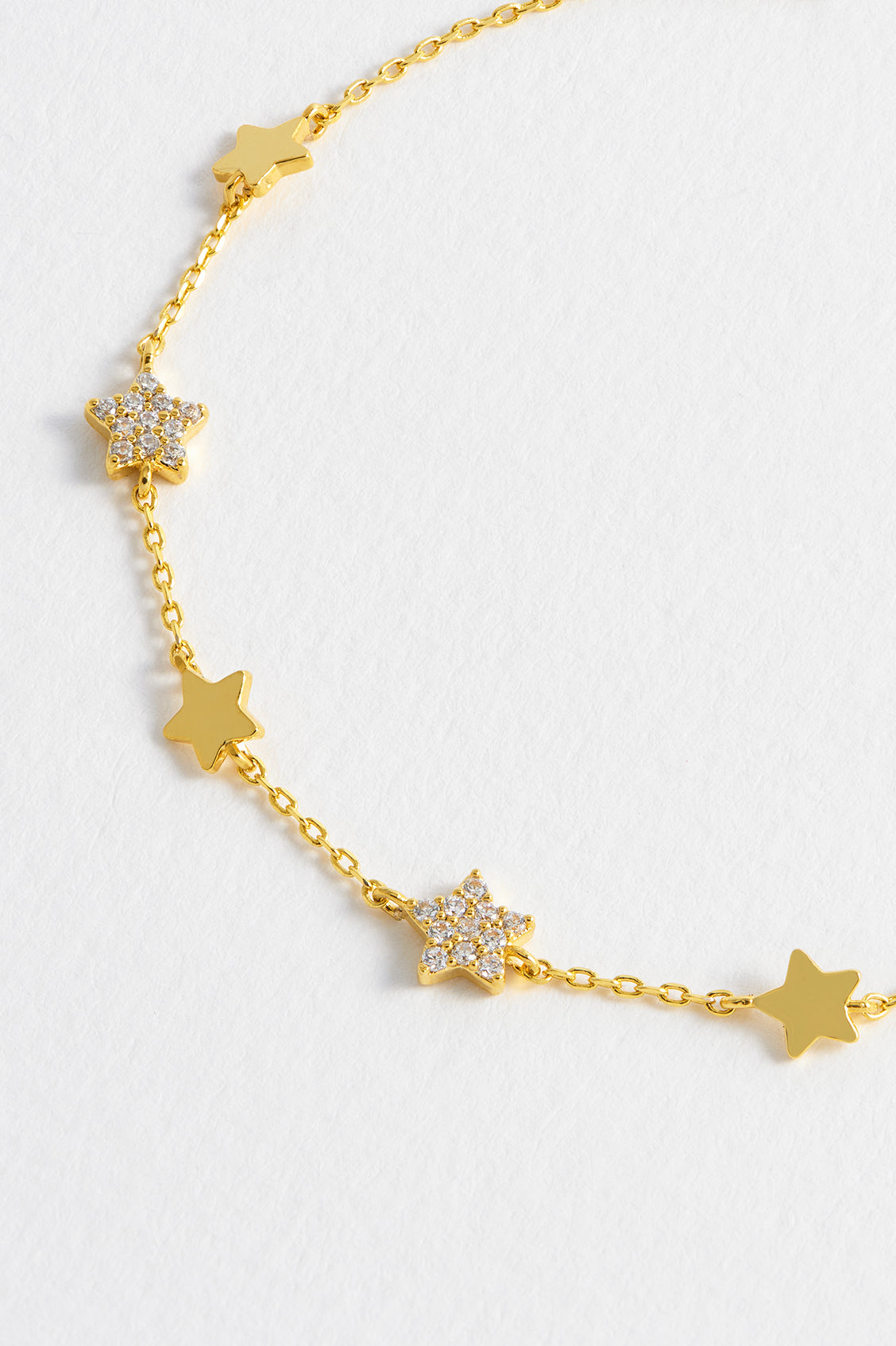 Pave Star Charm Bracelet for Women - Elegant Gold/Silver Layered Bracelet with Sparkling Crystals - Perfect for Parties, Gifts & Everyday Wear