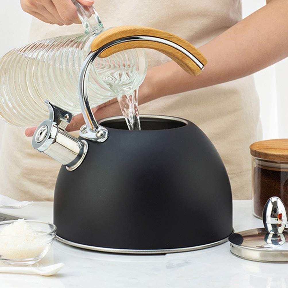 1 Pc Stainless Steel Whistling Tea Kettle - Portable Household Water Heating Kettle for Stovetop & Camping - Durable & Practical Kitchen Essential for Tea, Coffee & Hot Water