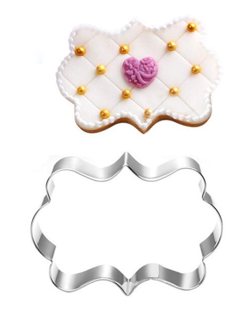 Premium Stainless Steel Plaque Frame Cookie Cutter Set - Durable Baking Tools for Christmas, Wedding, and Holiday Cookie Decorating - Perfect for DIY Gifts, Party Favors, and Home Baking