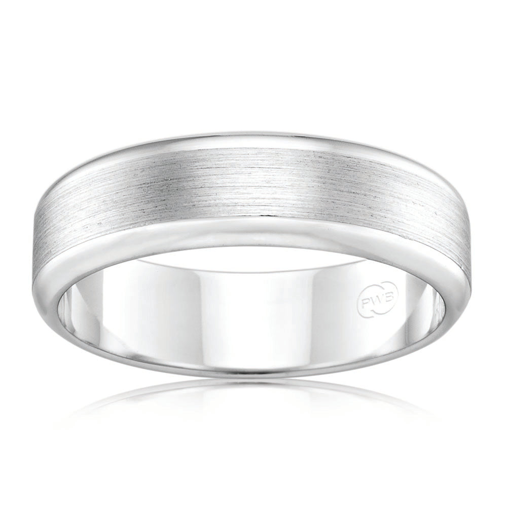 9ct White Gold 6mm Wedding Band Ring for Women & Men - Size 4-13 - Perfect for Engagement, Anniversary & Everyday Wear