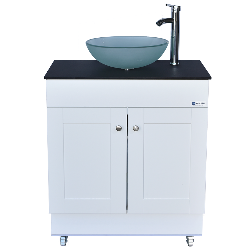 Monsam PSW 007M SF Portable Sink with White, Gray or Maple Cabinet - 38 Inch Height - Perfect for Outdoor Camping, RV Travel & Emergency Use