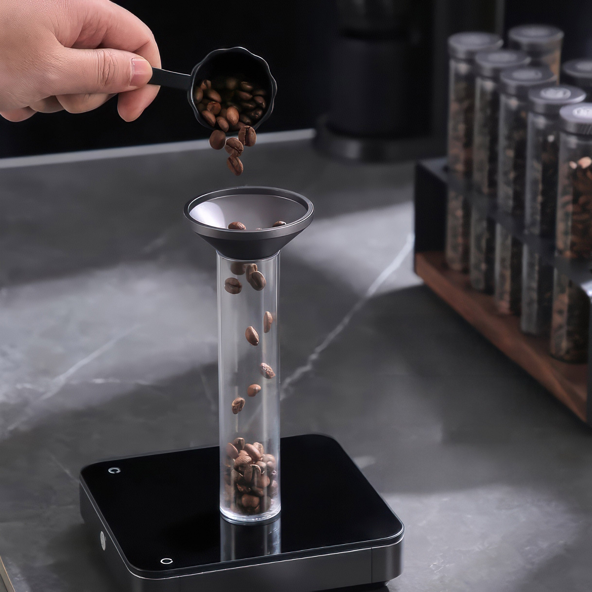 Premium Coffee Bean Storage Container & Degassing Stand - Airtight, Clear View, Perfect for Home Baristas & Coffee Shops - Ideal for Freshness & Flavor Preservation