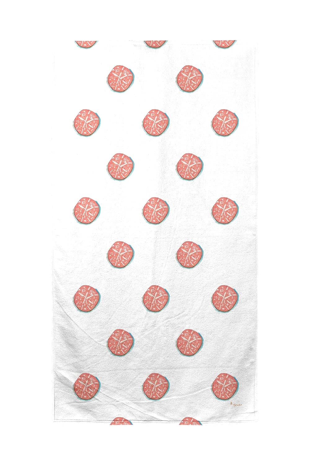 Betsy Drake Coral Sand Dollar Beach Towel - Large Soft Absorbent Quick-Dry Towel for Pool, Beach, Travel, and Yoga - Perfect Summer Accessory