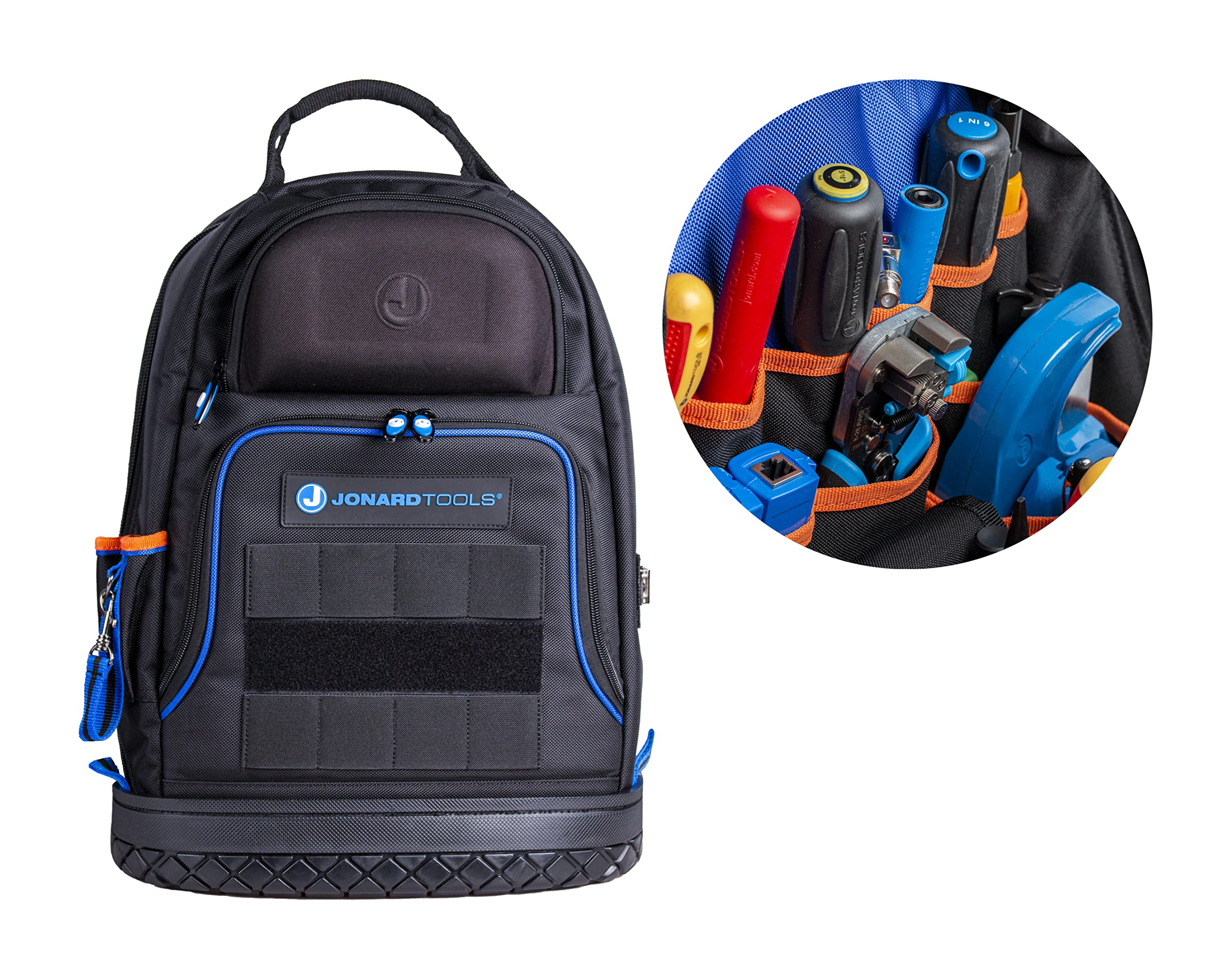 Jonard Tools BP-100 Heavy Duty Technician's Tool Backpack - 48 Storage Pockets, Hard Molded Base - Perfect for Electricians, HVAC & IT Professionals On-The-Go