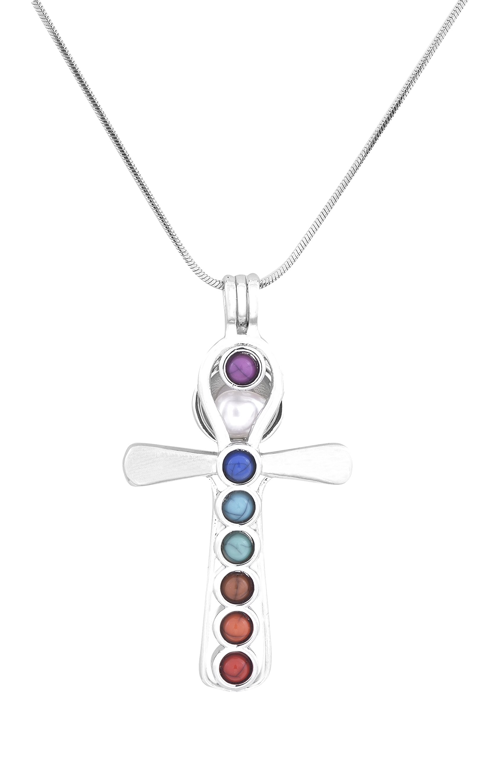 White Gold Pearl Pendant Necklace - 10PCS for Jewelry Making & Aromatherapy