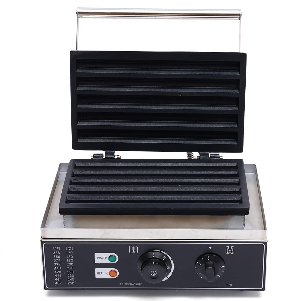 LOYALHEARTDY Commercial 5-Slice Spanish Churro Maker Machine - Stainless Steel Waffle Maker for Home, Restaurants & Bakeries - 110V 1550W Electric Snack Maker - Perfect for Churros, Waffles & Dessert Shops