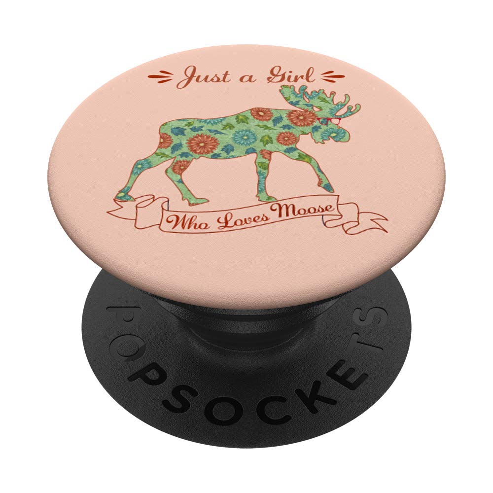 Floral Moose PopSockets PopGrip - Swappable Phone Grip for iPhone, Samsung & Tablets | Cute Animal Design for Girls | Perfect for School, Work & Travel