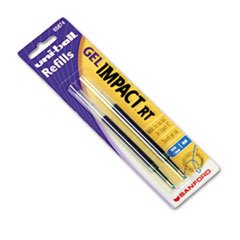 UNI-BALL GEL IMPACT RT Rollerball Pen Refills - Bold Blue Ink, 2-Pack (48 Packs per Carton) - Smooth Writing for Office, School & Art Projects