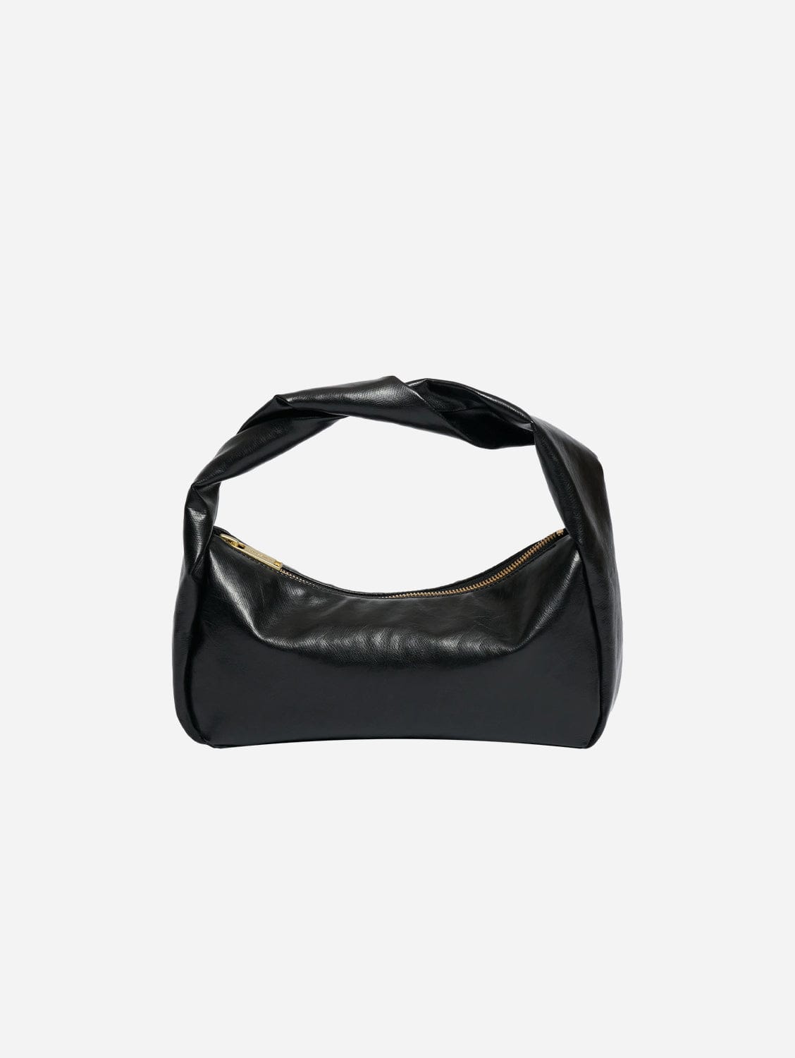 Oleatex Vegan Olive Leather Twist Bag - Night Black | Eco-Friendly Handbag for Women | Perfect for Evening Parties, Date Nights & Casual Outings