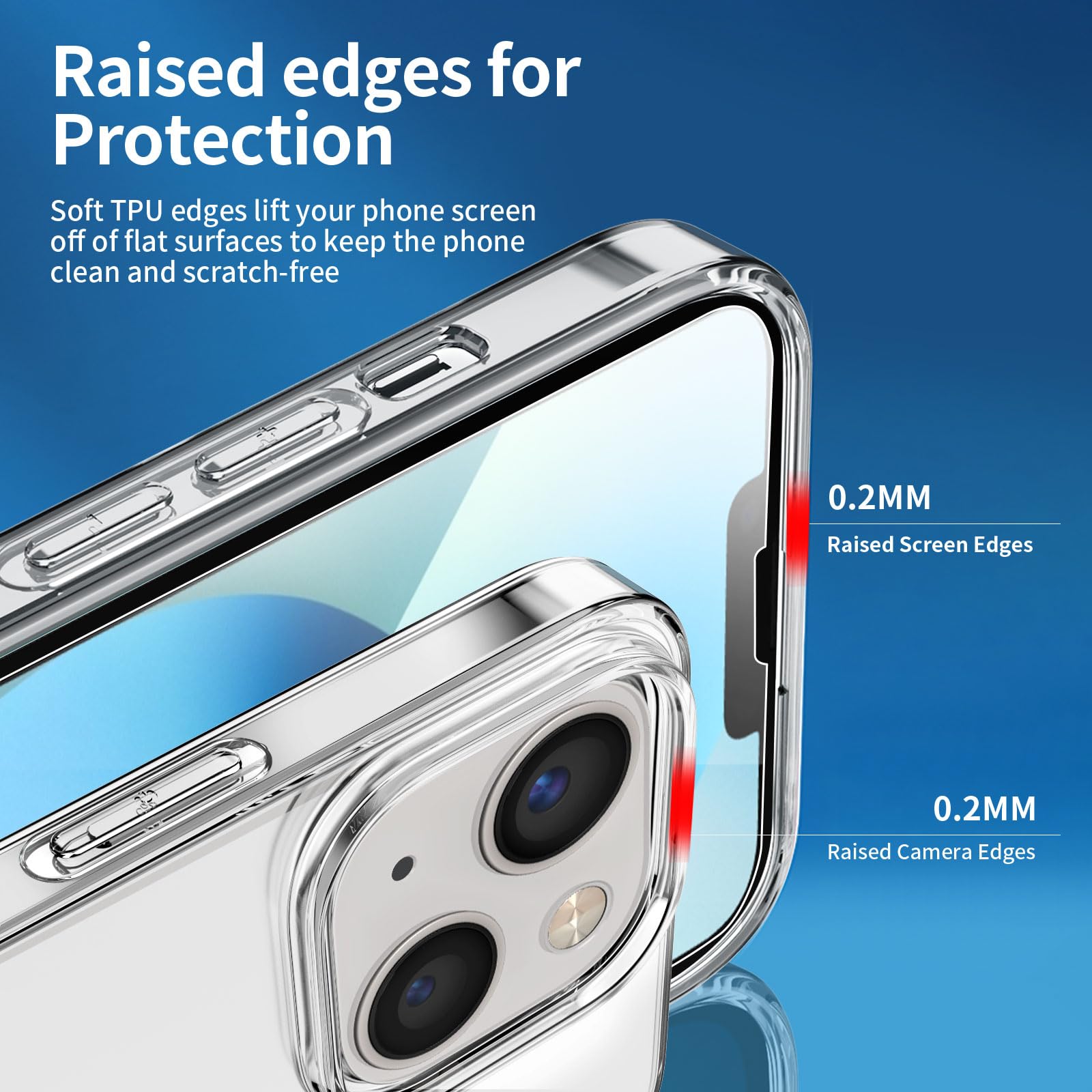 Ultra Clear iPhone 13 Mini Case (5.4 Inch) with 2 Pack Tempered Glass Screen Protectors - Soft TPU Gel Silicone Protective Cover for iPhone 13 Mini - Perfect for Everyday Use, Work & Travel Protection