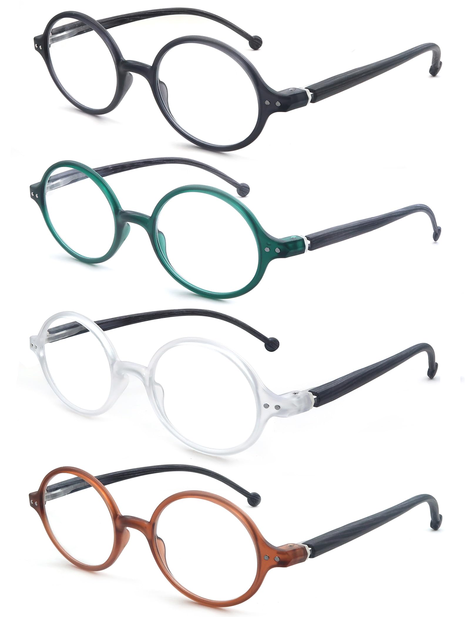 Blue Light Blocking Round Reading Glasses for Women & Men - Unisex Ultra Lightweight Circular Readers - Perfect for Computer Work, Reading & Screen Time