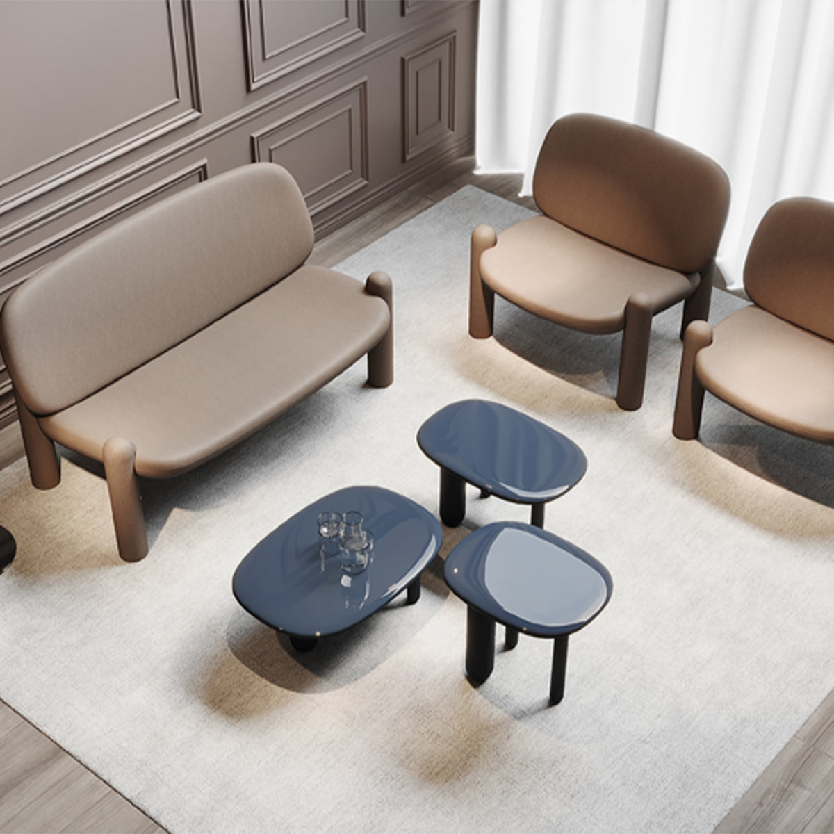 Driade Tottori Modern Coffee Table - Stylish Living Room Furniture for Home Decor | Perfect for Lounge, Office & Small Spaces