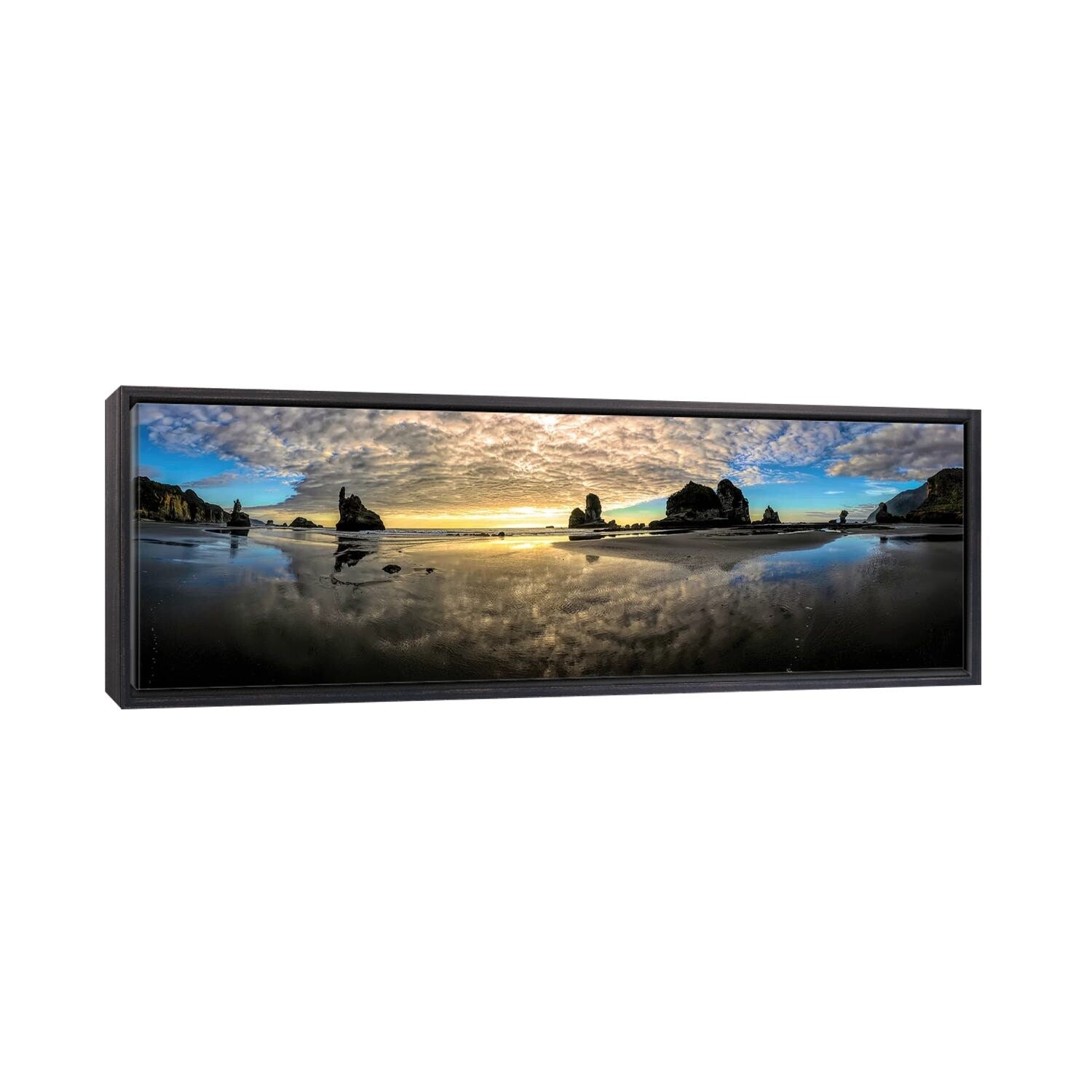 Before Sunset at Motukiekie Beach West Coast New Zealand - Framed Landscape Wall Art by OLena Art | Perfect for Living Room, Bedroom & Office Decor