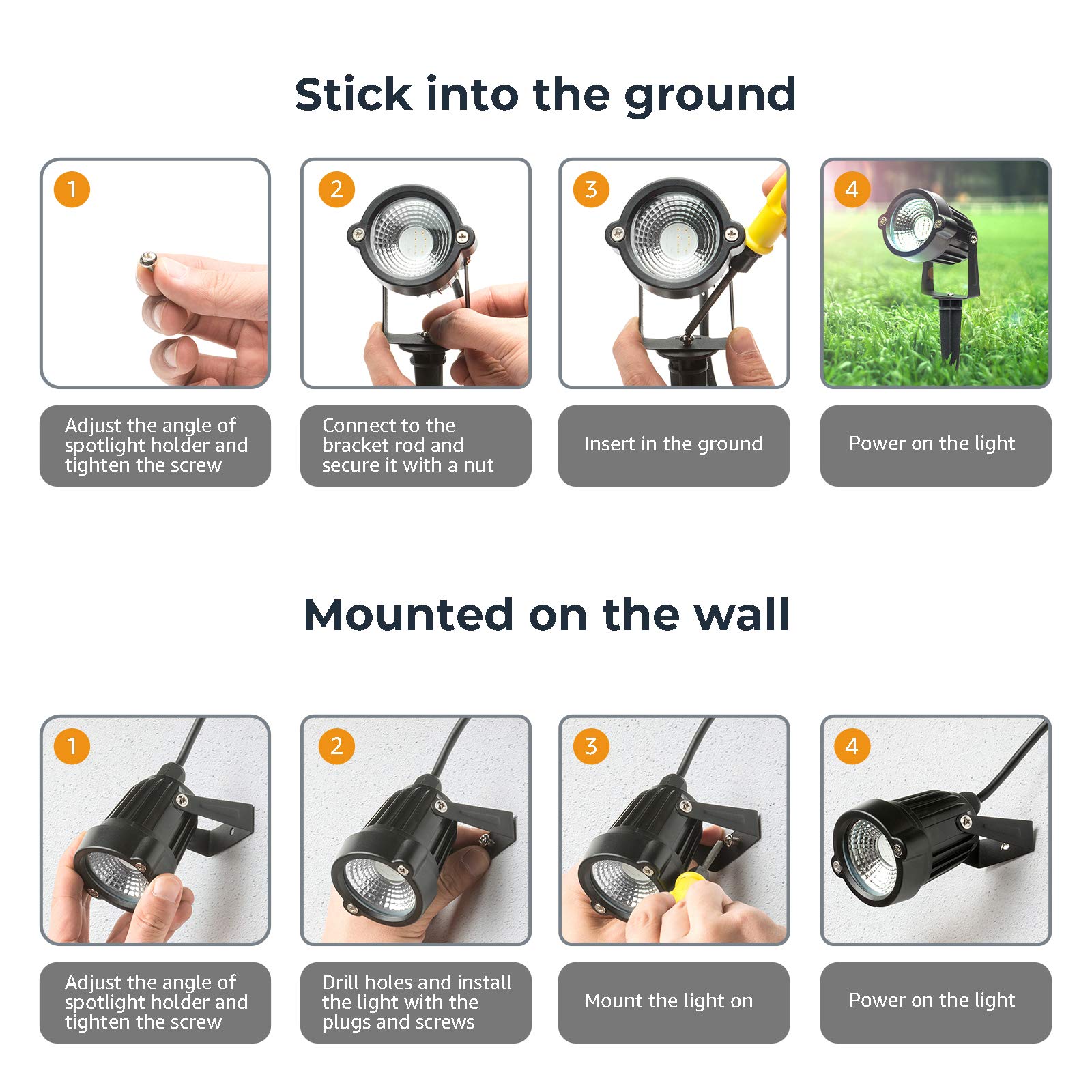 20W RGB LED Landscape Spot Lights with Remote - Waterproof Outdoor Halloween Lighting for Dance Party, Yard, Lawn, Path, Tree & Garden Decor (4 Pack) - Perfect for Holiday Events, Backyard Parties & Pathway Illumination