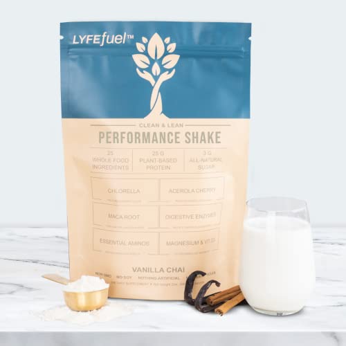LyfeFuel Vegan Protein Powder - Plant-Based Protein Shake with BCAA, Greens & Superfoods for Muscle Recovery, Sports Performance & Lean Muscle Growth | Vanilla Flavor, 24 Servings | Post-Workout, Meal Replacement & Healthy Lifestyle Supplement