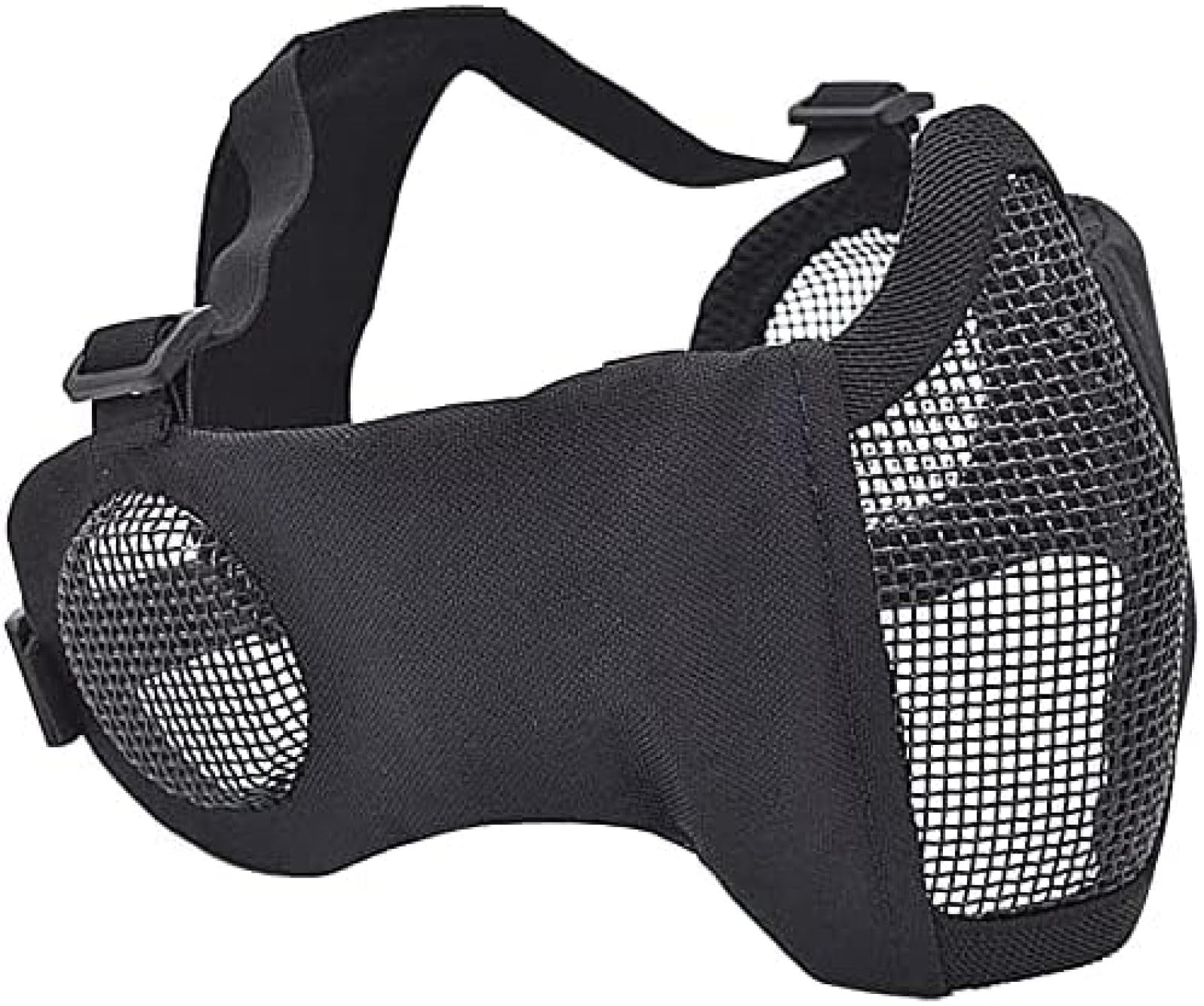 Tactical Airsoft Mask - Military CS Paintball Protective Gear with Foldable Half Face Net & Goggles | Outdoor Combat Training & Airsoft Games