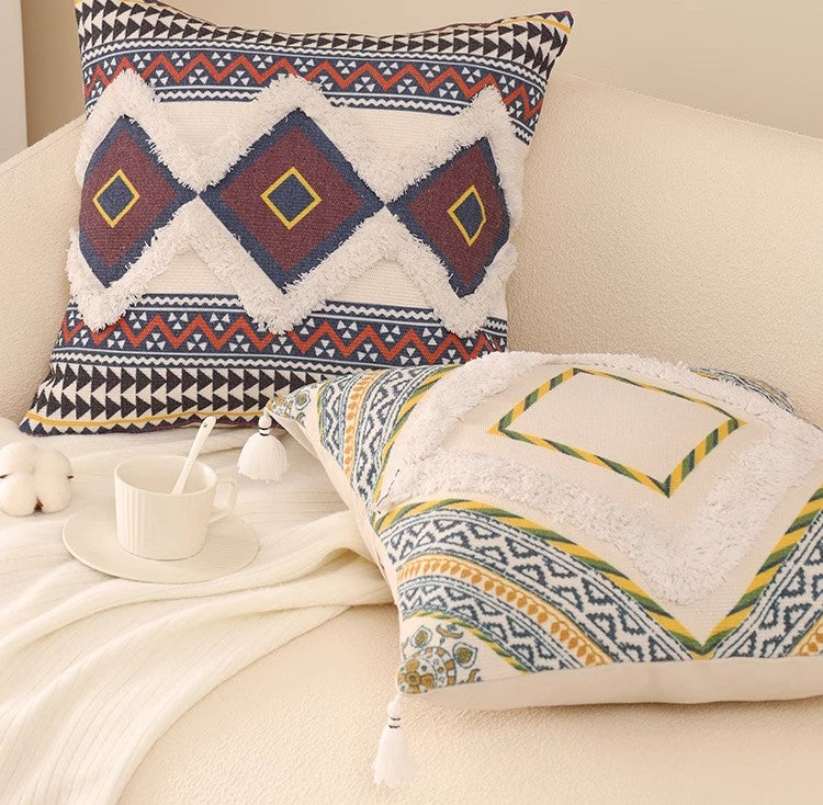Modern Geometric Pillow Covers - 18x18 Inch Square Decorative Throw Pillows for Couch & Sofa - Boho Chic Living Room Accent Pillows - Perfect for Home Decor, Lounge, and Bedroom Styling