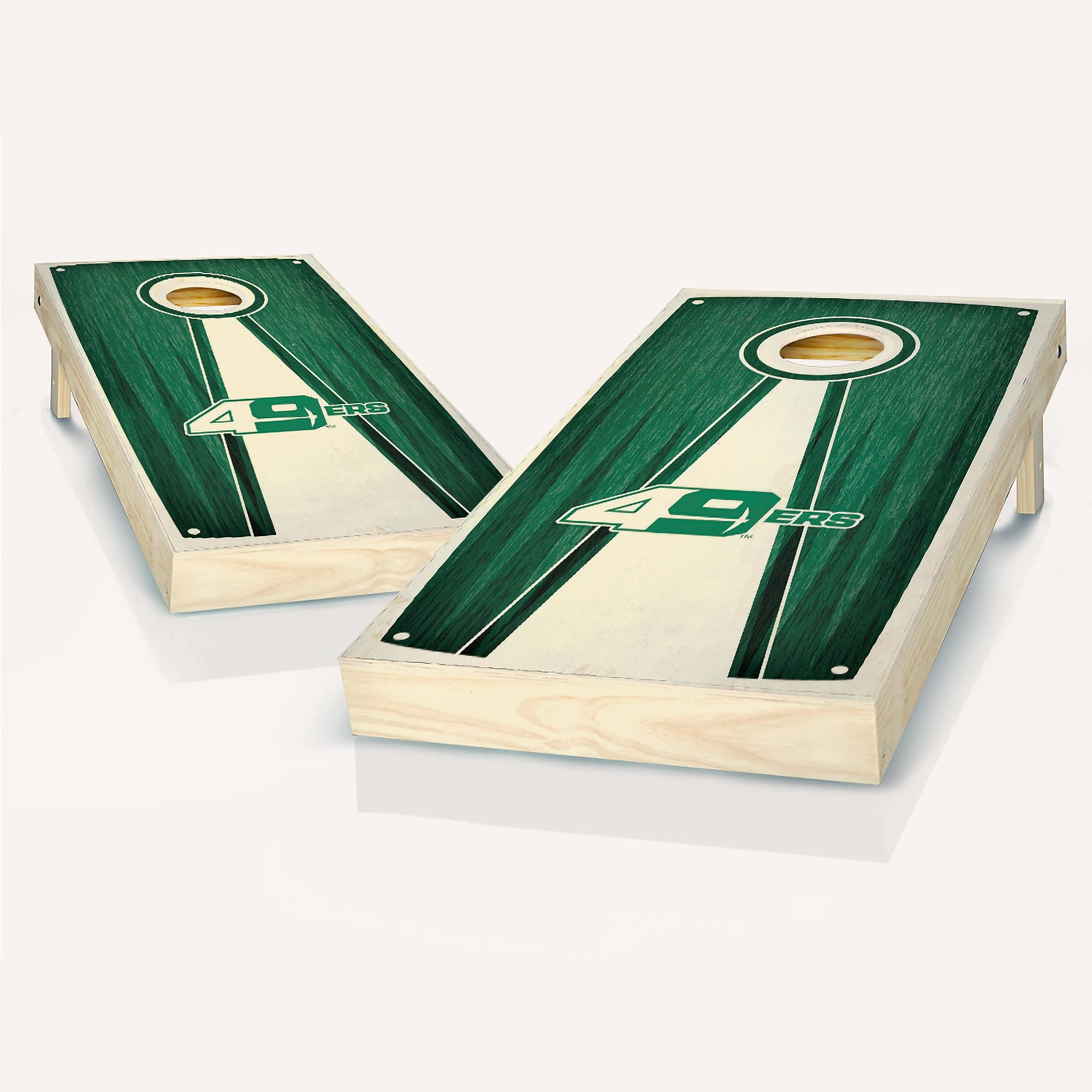 UNC Stained Pyramid Cornhole Game Set - 2 Wooden Boards & 8 Bean Bags - Premium Outdoor Lawn Game for Backyard, Tailgating, and Parties