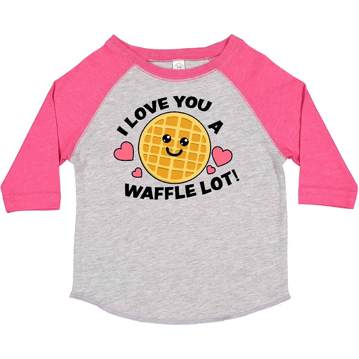 Inktastic 'I Love You a Waffle Lot' Cute Happy Waffle Graphic Toddler T-Shirt - Soft Cotton Tee for Kids, Perfect for Breakfast Dates & Family Outings